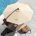 thumbnail image 2 of Gymax 10 FT Patio Offset Umbrella w/ X-shaped Base Infinite Tile & 360° Rotation Beige, 2 of 10