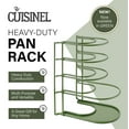 thumbnail image 3 of Pan Organizer for Cast Iron Skillets, Griddles and Pots - Heavy Duty Pan Rack - Holds Up to 50 LBS- Horizontal or Vertical Use - Durable Steel Construction - Green 12.2 Inch - No Assembly Required, 3 of 8