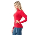 thumbnail image 4 of Cielo LightWeight Knit Turtleneck LongSleeve Sweater red large, 4 of 4