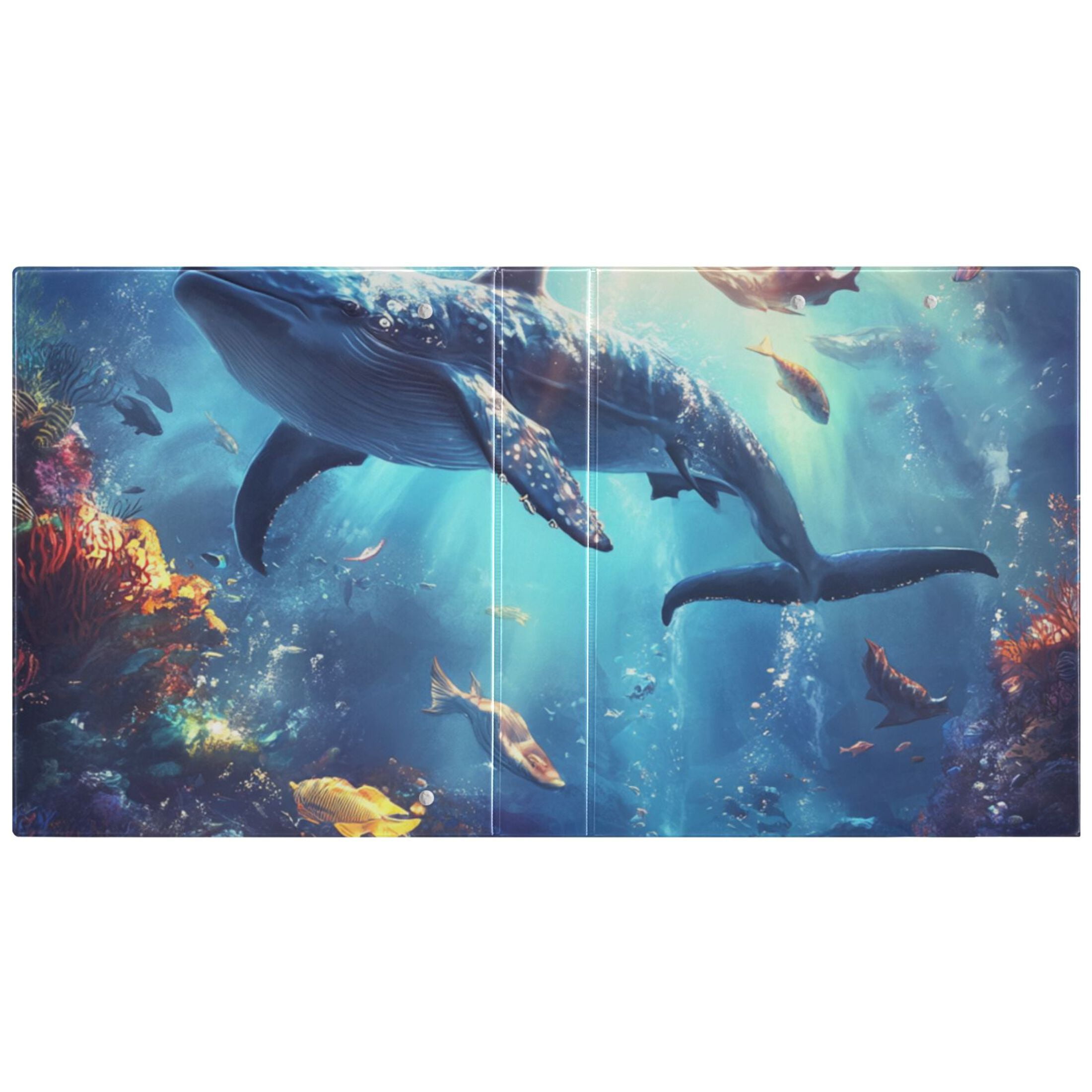 Sea Animals 3 Ring Binders 1.5 inch Hardcover File Folders with Interior Pockets A4 Size Organizer for School Office Hospital