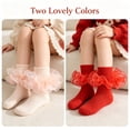 thumbnail image 7 of TELOLY 4Pairs Kids Socks,8-10 Years Old Ruffle Socks,Solid Color Lace Socks,Combination1, 7 of 7