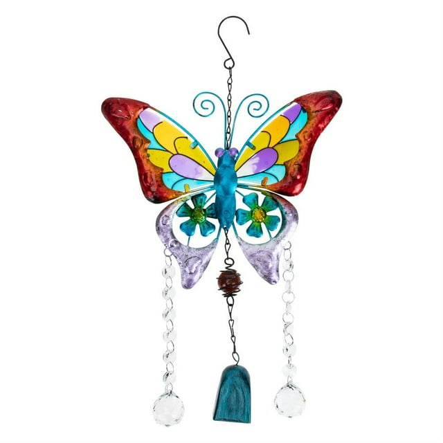 Colorful Wind Chimes with Ornaments, Handmade Iron Chimes for Home Garden Decor