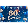 thumbnail image 2 of Sparkling Blue Silver 60th Birthday Banner Backdrop Background Party Supplies Photography Props Birthday Decoration Birthday Party Decorations, 2 of 7