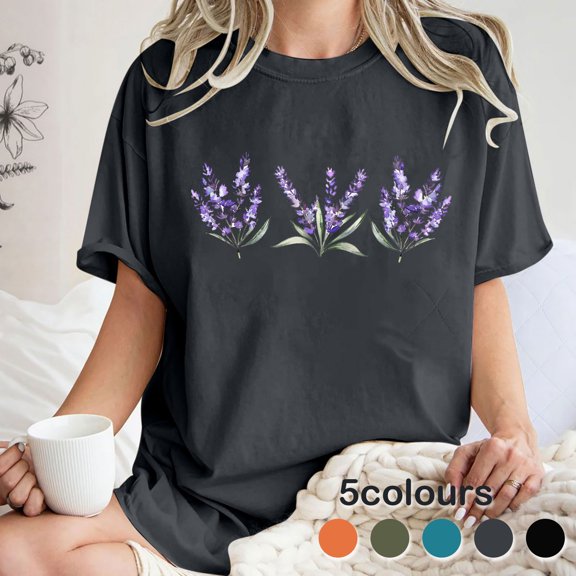 CHUMUD Womens Vintage Floral T Shirt Boho Flower Graphic Loose Tees Short Sleeve Casual Tops Summer