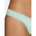 thumbnail image 3 of No Boundaries Women's Thong Panty Cotton Lace, 1-pack, Sizes XS-XXXL, 3 of 4