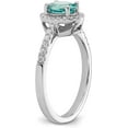 thumbnail image 6 of 14K White Gold Pure Serenity Lab Grown Diamond Oval Created Paraiba Ring - Ring Size 7.0, 6 of 8