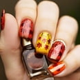 thumbnail image 1 of Uñas postizas AROVFAM Hojas de otoño 24 piezas, tamaño mediano cuadrado, 1 of 7