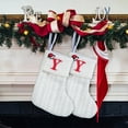 thumbnail image 5 of Fridja 8 Inch Mini Initial Christmas Stocking Monogram Embroidered Christmas Stocking White Knitted Small Christmas Stocking Decorations for Fireplace Mantle Christmas Wall, 5 of 5