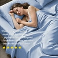 thumbnail image 5 of MR&HM Bamboo Bed Sheets Full Size 4 Pcs, Rayon Derived from Bamboo, Cooling Full Sheet Set for Hot Sleepers, Silky Smooth Buttery Soft Bed Sheets with Corner Straps and 15'' Deep Pocket (Light Blue), 5 of 7