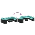 thumbnail image 6 of vidaXL Patio Sofa Set with Cushions Garden Furniture 10 Piece Poly Rattan, 6 of 11