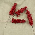 thumbnail image 3 of 10PCS Christmas Red Berries Stems Christmas Tree Decoration, Artificial Christmas Red Berry for DIY Crafts Wreath Garland Christmas Ornaments Vase Decor, 3 of 5