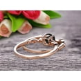 thumbnail image 5 of 2 Carat Round Cut Black Diamond Moissanite Bridal Set Engagement Ring With Matching Band 10k Rose Gold Art Deco Vintage Look, 5 of 5