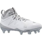 Under Armour Men's Nitro Mid MC Football Cleat, White/Silver, 9 D(M) US