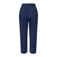 thumbnail image 4 of WILLBEST Pantalones Casuales de Mujer con Cintura Elástica y Bolsillos, Pantalones Casuales de Lino Cómodos para Uso Diario Chica, 4 of 5