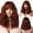 Rust Red, variant on JIMTAB Bob Curly Wavy Bob Wigs with Bangs for Women [Include Weaving Cap] Synthetic Short Wig with Bangs Natural Looking Heat Resistant Fiber Hair for Women (Pink)