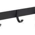 thumbnail image 3 of 2pcs Coat Rack Wall Mounted 5 Hooks Space Aluminum Punch Free Hanging Coat Rack for Backpack Keys Black, 3 of 4