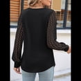 thumbnail image 4 of Camisas de Larga para Mujer, Blusas de Encaje, Ropa Informal de Negocios, Moda de Otoño, Blusas Tejidas Y2k Negro XL, 4 of 9