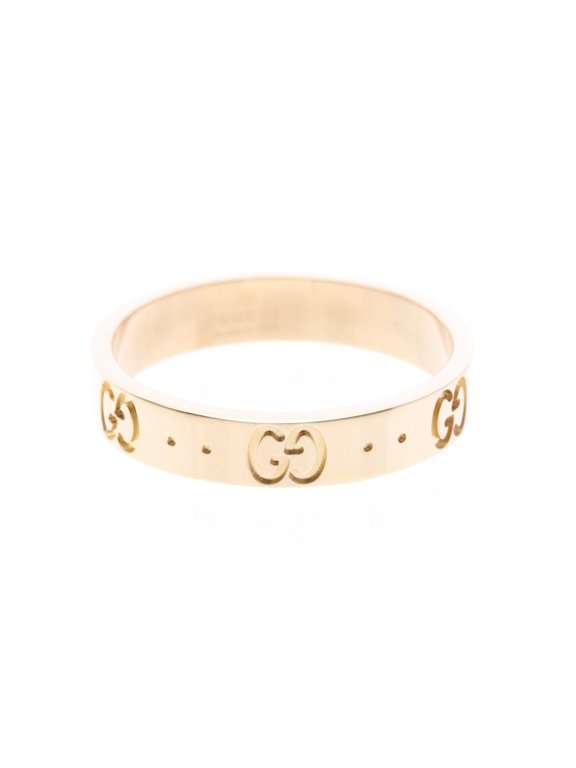 Pre-Owned Gucci Icon Ring Pink Gold (18K) Fashion No Stone Band Ring Pink Gold