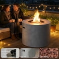 thumbnail image 3 of 32" Round Propane Fire Pit Table, 50,000 Btu Gas Fireplace, Csa Approved Outdoor Heater For Patio, Garden & Dining, 3 of 11