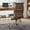 High Back-Brown, variant on Raffle Pinker Ribbed Genuine Leather Office Desk Chair Mid Back Armless Executive Conference Room Chair Adjustable Computer Chair Swivel Chair for Home Office, Black