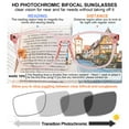 thumbnail image 3 of MARE AZZURO Photochromic Bifocal Reading Glasses Women Blue Light Blocking Square Readers Sunglasses 1.0 1.5 2.0 2.5 3.0 3.5 4.0 (Pink, 1.50), 3 of 6