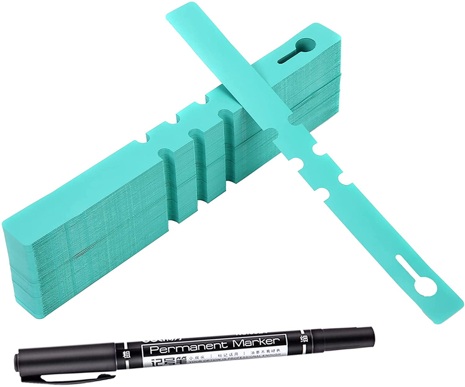 200 Pcs Green Plastic Plant Tags with a Marker Pen, Wrap Around Hanging