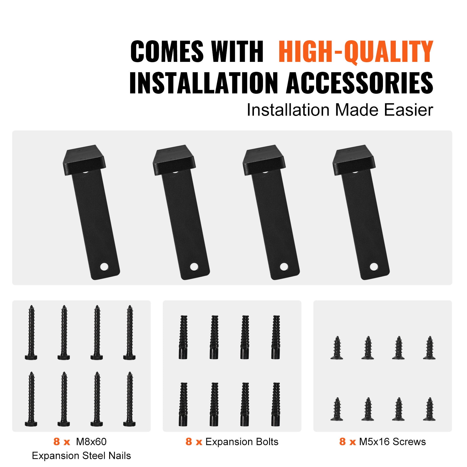 KFFKFF Bracket for Shelves, Set of 4, Dimensions 16 x 6 inches, Robust Wall Mounted Shelf Brackets, Matte Black L Shaped Bracket, Constructed from 10mm Thick Steel, Supports Weight up to 160 lbs