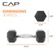 thumbnail image 4 of Par de mancuernas hexagonales CAP de 3,5 kg recubiertas de goma con cromo, 4 of 6