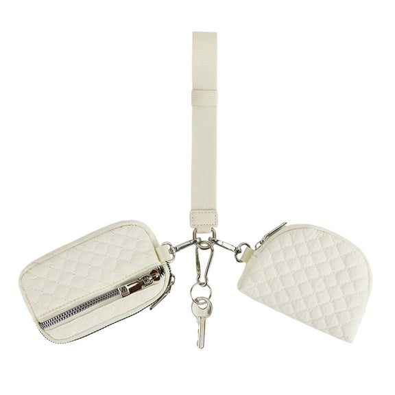 Kcolen Zip Around Wristlet Purse for Women Portable Keychain Pouch Pocket Organizer