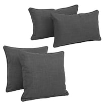 Double-corded Solid Outdoor Spun Polyester Throw Pillows with Inserts (Set of 4) 9819-CD-S4-REO-SOL-15