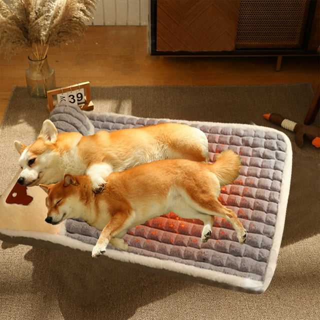 Xihbxyly Elegante Colchoneta Reversible para Cama de Perro, Forro Impermeable, Soporte Firme, Colchón de Espuma Suave, Fácil de Limpiar, Comodidad para Mascotas, Almohadilla Térmica para Invierno, Ta