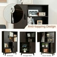 thumbnail image 6 of Finihen Free Standing Bookcase for Home and Office, Sideboard Storage Cabinet with Door Shelf, Brown, 6 of 9