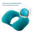 thumbnail image 4 of Car Portable Neck Protection U-shaped Compression Inflatable Pillow, Outdoor Nap, Camping, Travel Flocking PVC Airplane Pillow, 4 of 6