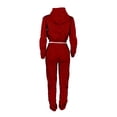 thumbnail image 4 of Enjoytime Winter Outfits for Women 2025 Casual Solid Color Long Sleeve Cropped Sweatshirts Lounge Pants Sweat Set Casual Travel Loungewear, 4 of 8