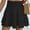 Black, variant on Ladies' Casual Vacation Style Pleated Leaf Skirt Solid Color Elastic Waist Slip Skirt Shorts Black M