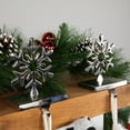 thumbnail image 2 of Northlight Set of 2 Solid Silver Snowflake Cutout Christmas Metal Stocking Holders 6.5", 2 of 6