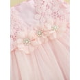 thumbnail image 5 of Hirigin Kids Baby Girl Crochet Lace Dress Sleeveless Floral Princess Dresses Fancy Gown Wedding Party Dresses 2-7 Years, 5 of 7
