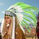 thumbnail image 5 of Tocado indio creativo y ligero de plumas para actuaciones escénicas. Verde, 5 of 8