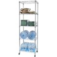 thumbnail image 3 of Knocbel 5-Tier Heavy-duty Steel Wire Shelving Metal Storage Shelf with Wheels, Long-term Use NSF-Certified Materials, Perfect for Garage Kitchen Pantry, 23.62"W x 17.72"D x 70.87"H Silver, 3 of 8