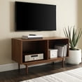 thumbnail image 2 of Crosley Furniture Liam Medium Record Storage Console Cabinet Walnut, 2 of 9
