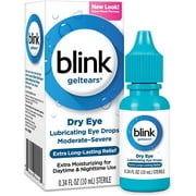 3 Pack - Blink Gel Tears Lubricating Eye Drops Moderate-Severe Dry Eye 10 ML Each