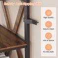 thumbnail image 3 of 3 Tier Bookshelf with LED Lights, Bookcase with Open Display Shelves, Wood and Metal Standing Bookshelf with Storage Rack for Living Room Bedroom Home Office, 3 of 9