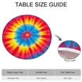 thumbnail image 6 of Colorful Rainbow Tie Dye Spiral Pattern Round Fitted Tablecloth with Elastic Edge,Dining Table Cover Waterproof,Outdoor Round Tablecloth for Camping,Dining,Indoor and Outdoor, 6 of 7