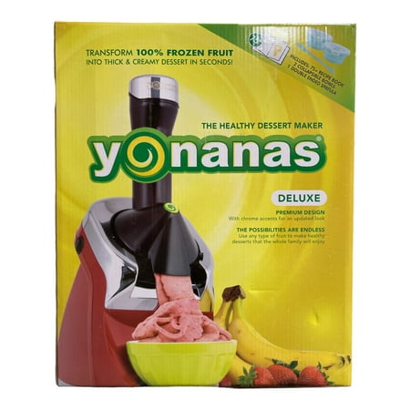 

Yonanas Deluxe Non-Dairy Frozen Fruit Soft Serve Dessert Maker (Red)