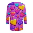 thumbnail image 6 of Yteetum Valentines 3/4 Sleeve Tops for Women Oversized Crewneck Valentine's Day Graphic Printed Short Sleeve T Shirt Womens Casual Round Neck Loose Comfy Loves Heart Print Three Quarter Sleeve Shirts, 6 of 6