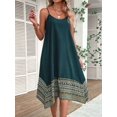 thumbnail image 4 of Women'S Boho Color Block Long Dress Hawaii Flowy Spaghetti Strap Dresses Green L, 4 of 9