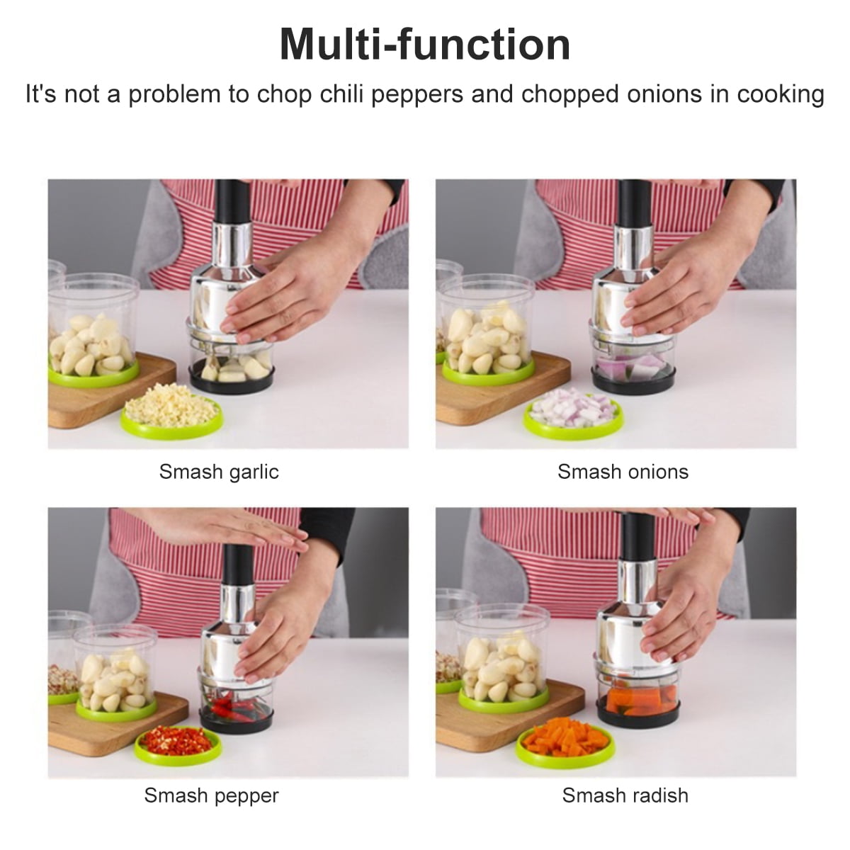 Manual Food Chopper Fruit Vegetable Onion Garlic Cutter Press Speedy  Mainstays