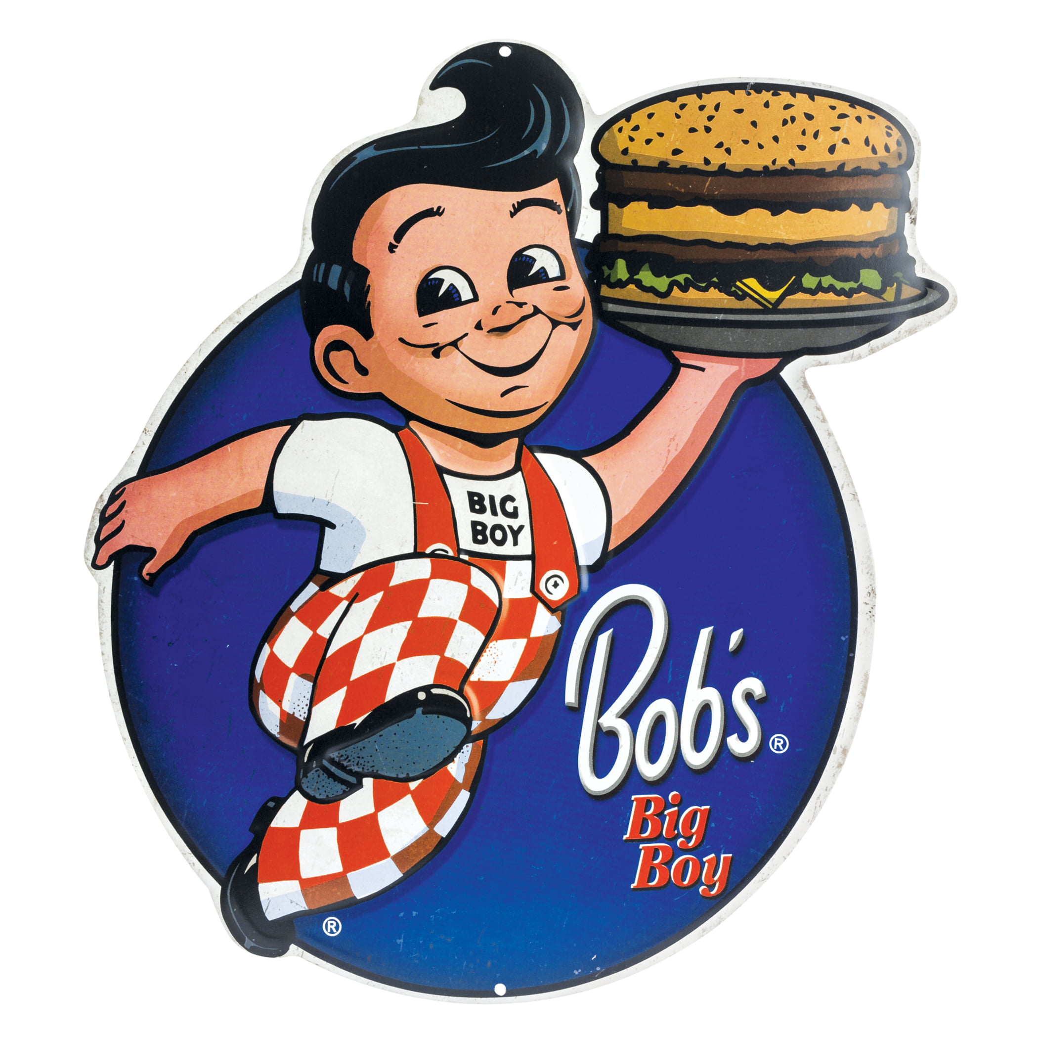 Vintage Bobs Big Boy Die Cut Novelty Tin Sign