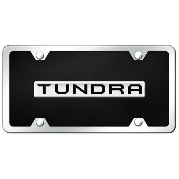 Toyota Tundra Chrome Logo Black Acrylic Kit License Plate Frame Official License