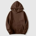 thumbnail image 4 of nerohusy Mens Hoodie Basic Hoodies Unisex Oversized Fleece Hooded Sweatshirt Solid Casual Long Sleeve Pullover Plain Sweater Coffee,L, 4 of 7